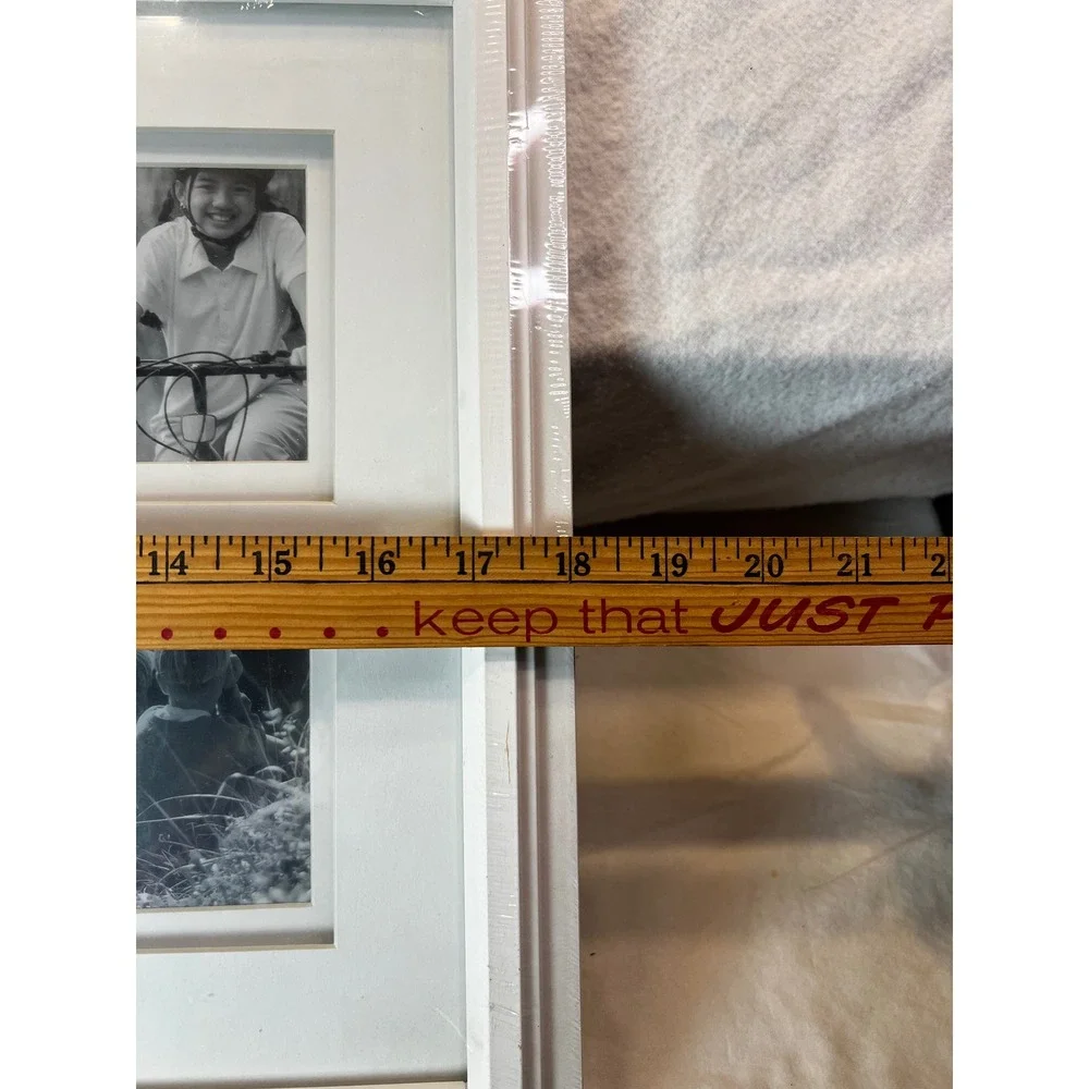White Wood 4-Opening Collage Picture Frame 4x6 Photos Matted Wall Decor